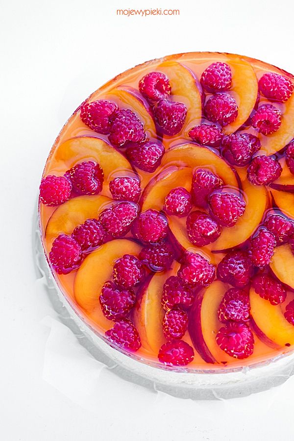 Peach Melba no-bake cheesecake
