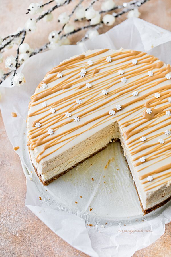 Caramel chocolate mousse cheesecake