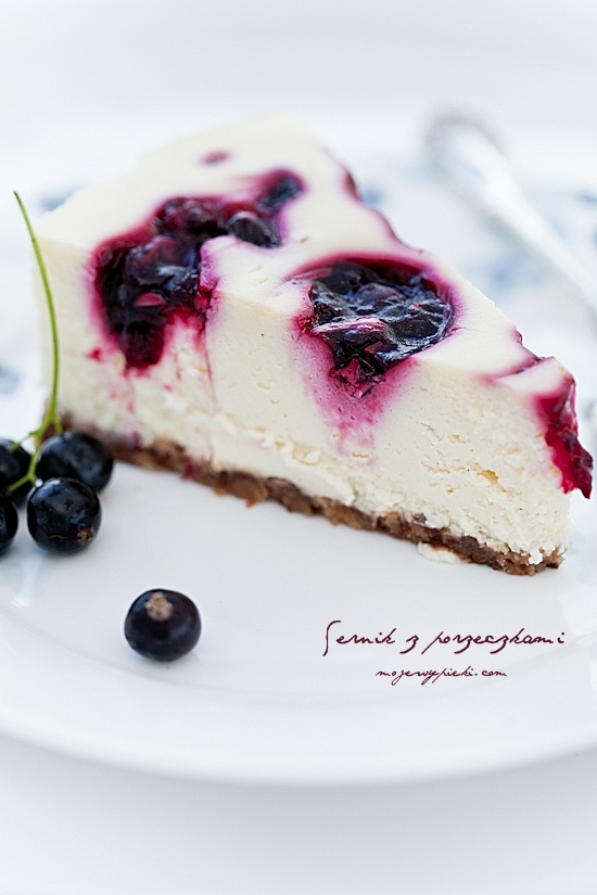 Blackcurrant swirl cheesecake