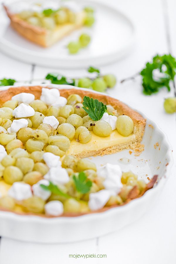 Gooseberry custard tart