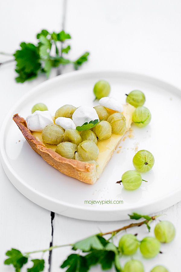 Gooseberry custard tart