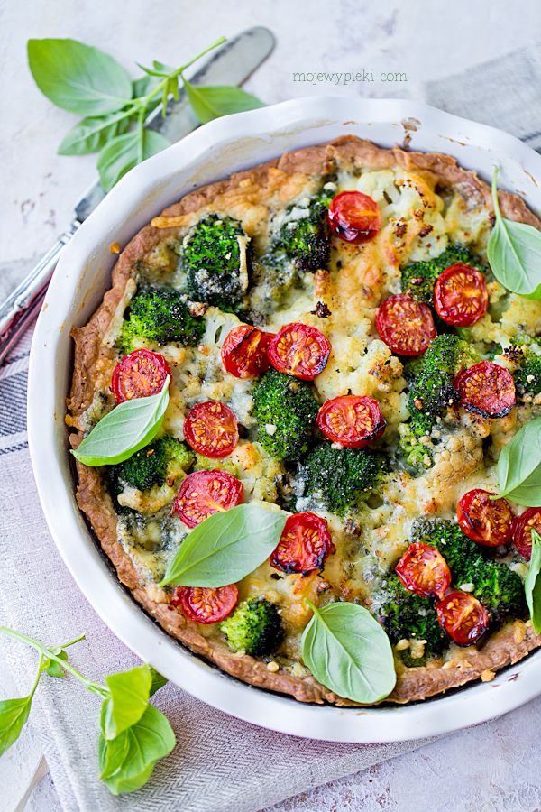 Vegetable and blue cheese tart