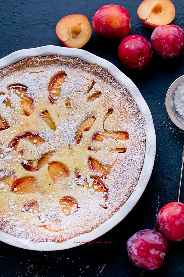 Lemon plum tart with limoncello