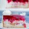 Yoghurt cake with rhubarb and raspberries