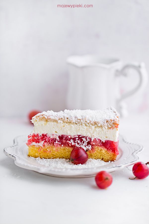 Gooseberry and coconut cake