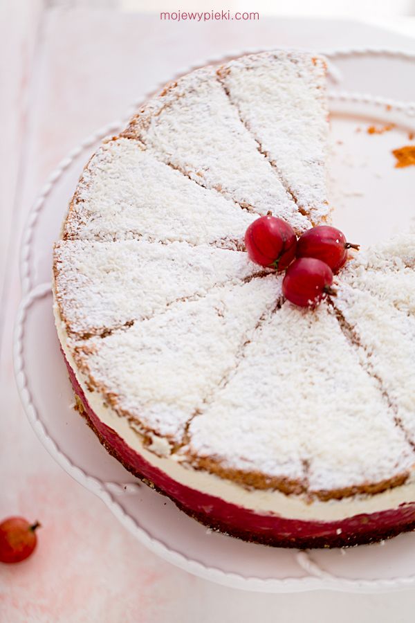 Gooseberry and coconut cake