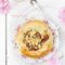 Rhubarb and custard buns with ginger crumble