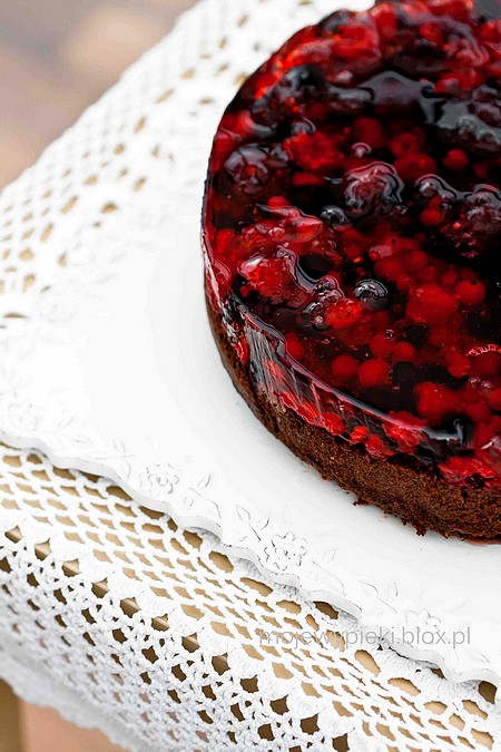 Chocolate fruit and jelly cake