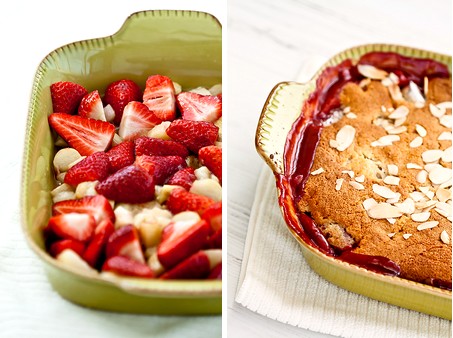 Rhubarb and strawberry cobbler