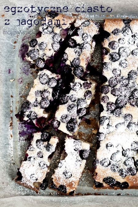 Coconut and lime blueberry cake
