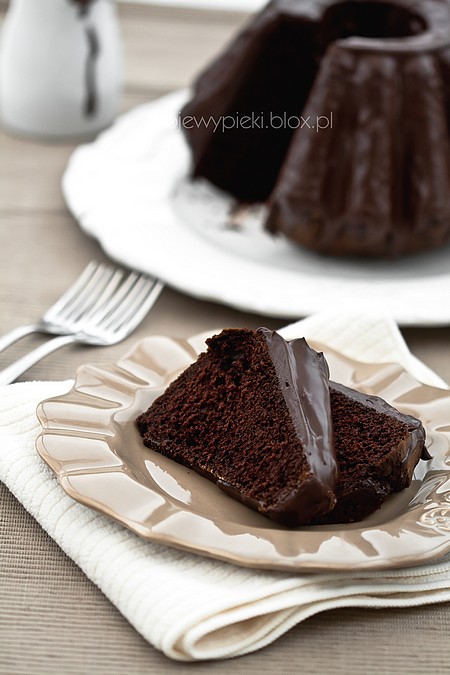 Chocolate yoghurt Bundt cake with chocolate glaze