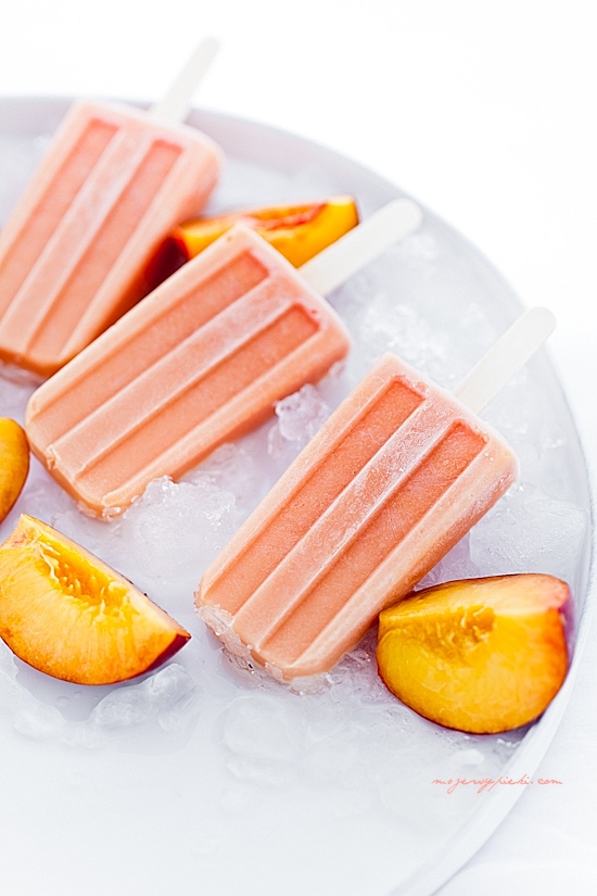 Peach & Greek yoghurt ice lollies