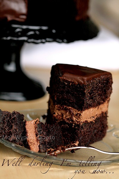 Chocolate layer cake with chocolate cream
