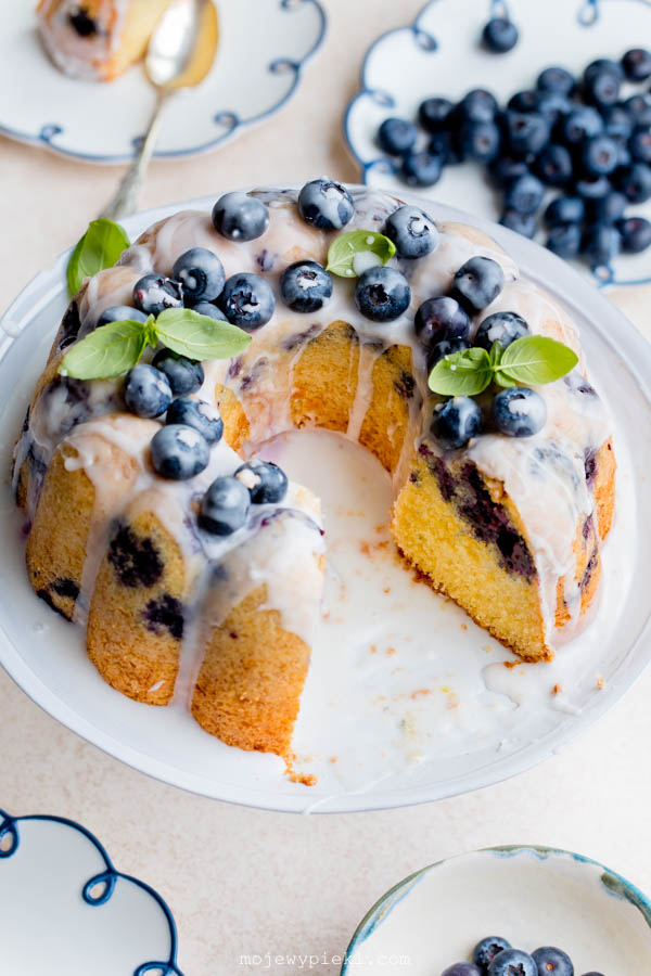 Lemon and blueberry bundt cake