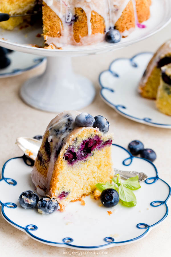 Lemon and blueberry bundt cake