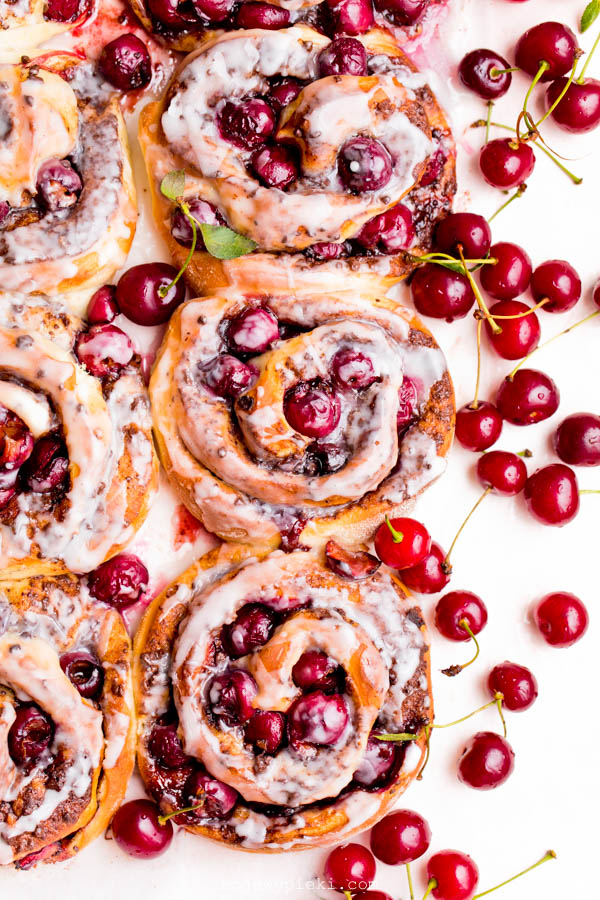 Cherry and chocolate buns