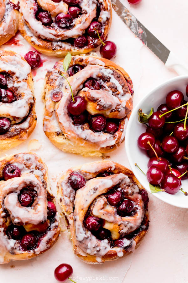 Cherry and chocolate buns