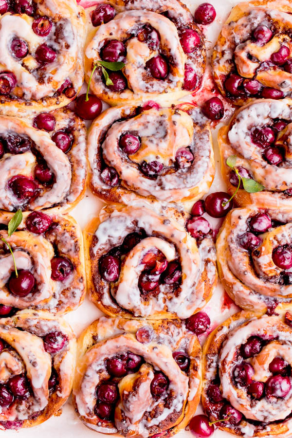 Cherry and chocolate buns