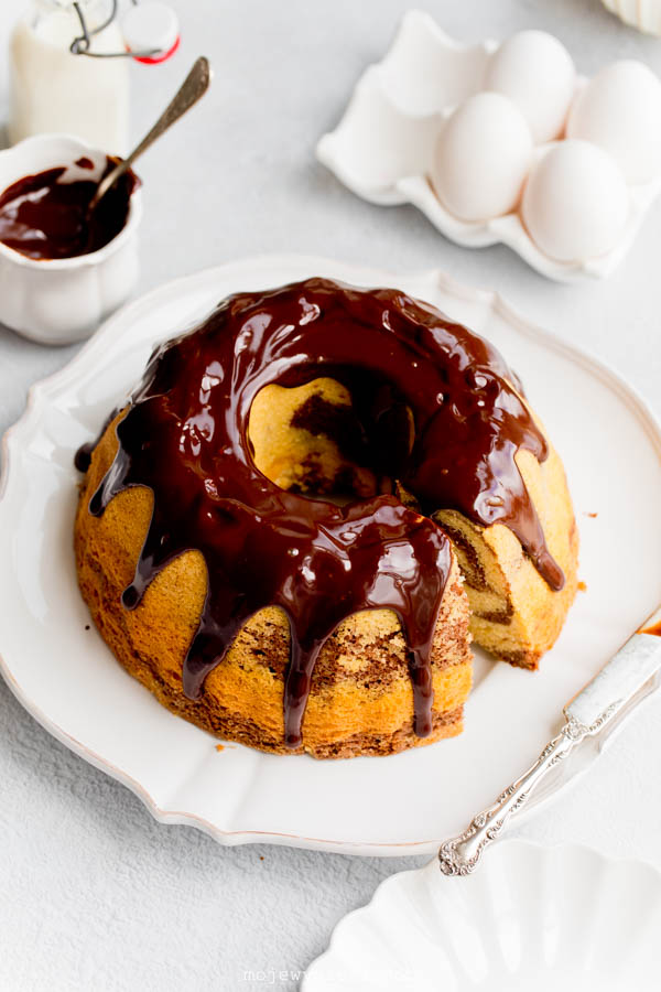 Almond marble bundt cake