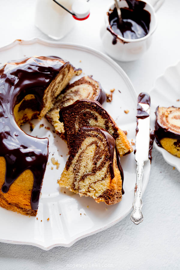Almond marble bundt cake