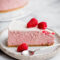 Raspberry cheesecake with sour cream glaze