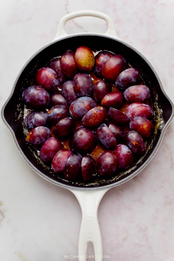 Plum tarte tatin