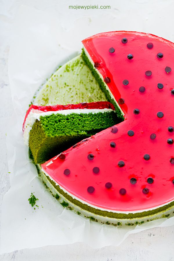 Spinach “watermelon” cake