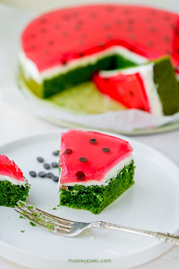 Spinach “watermelon” cake