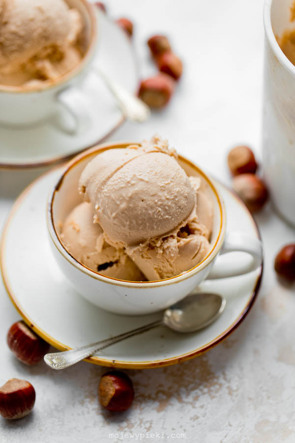 Creamy hazelnut ice cream
