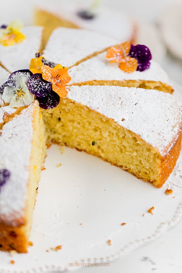 Coconut and passion fruit cake