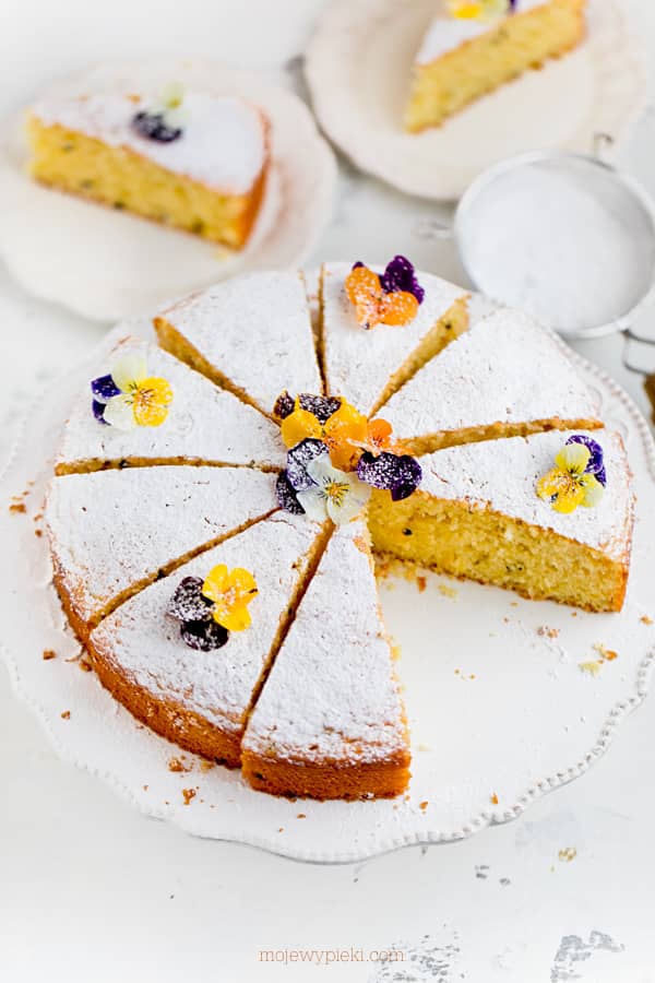 Coconut and passion fruit cake