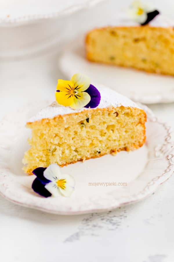 Coconut and passion fruit cake