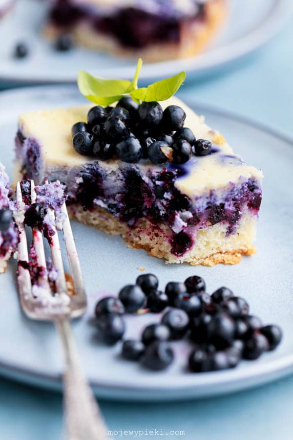 Blueberry ricotta squares