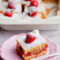Rhubarb and strawberry cake