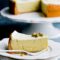 Pistachio cheesecake with sour cream topping