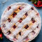 Rhubarb and strawberry lattice tart