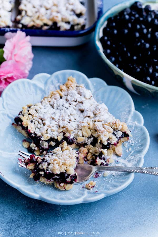 Crunchy blueberry oat squares