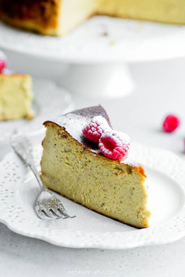 Pistachio Basque cheesecake