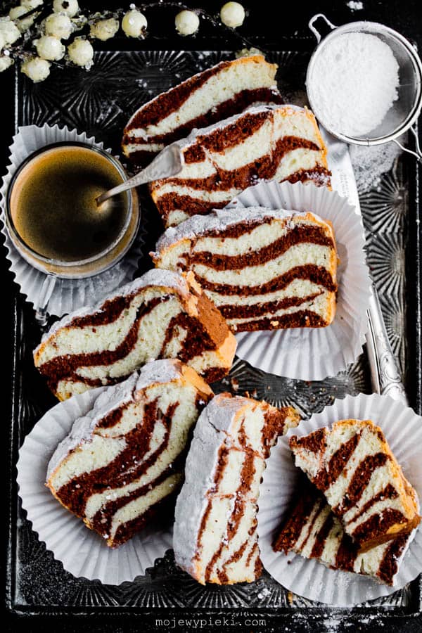 Egg white zebra cake