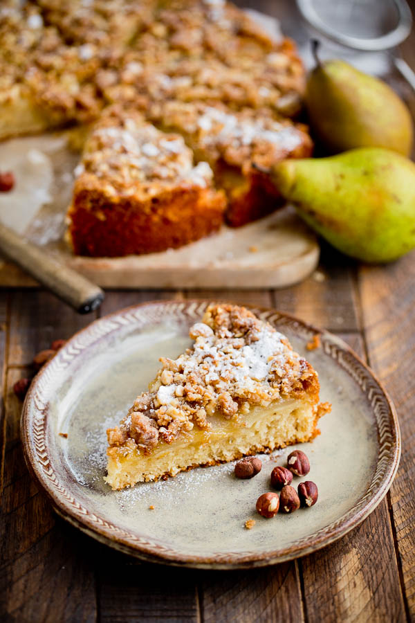 Pear and hazelnut cake