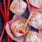 White chocolate and rhubarb muffins