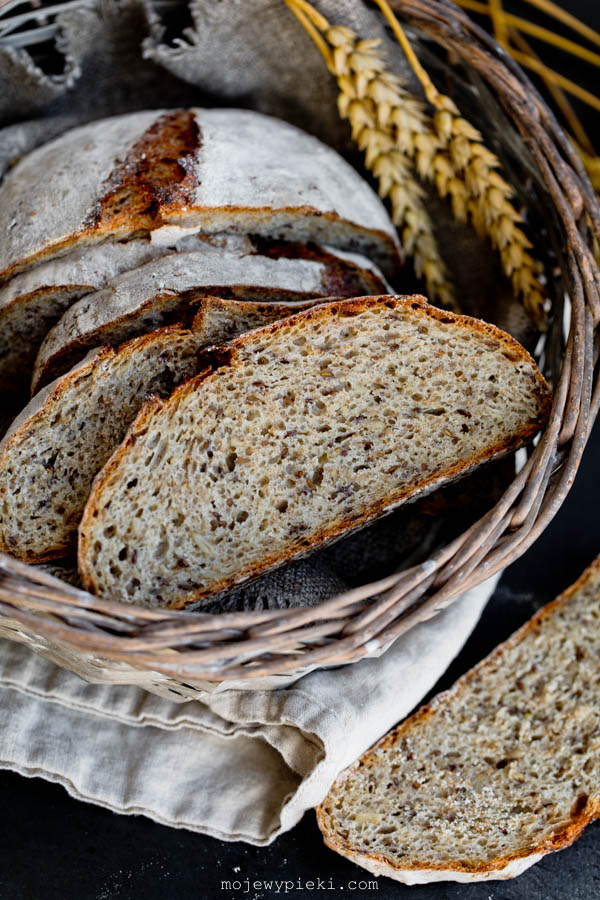 Five-grain sourdough bread