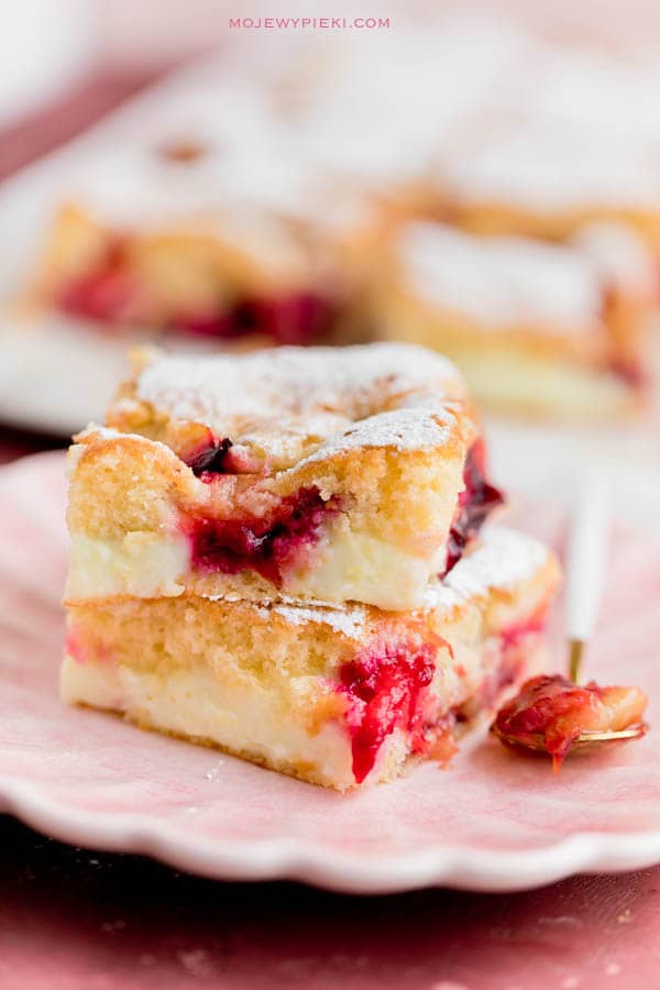 Plum and custard cake