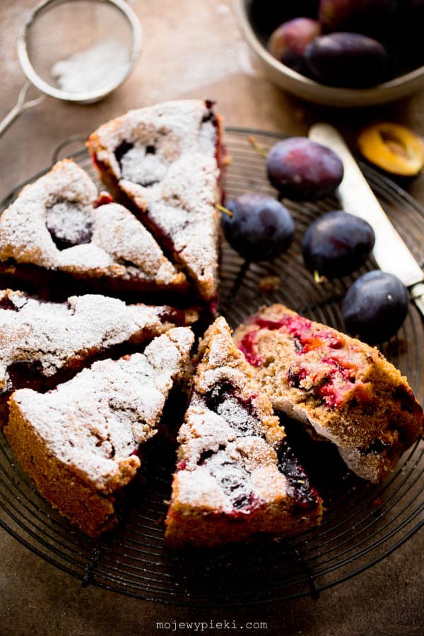 Plum and hazelnut cake