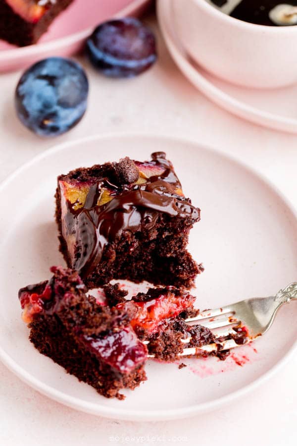 Chocolate plum cake