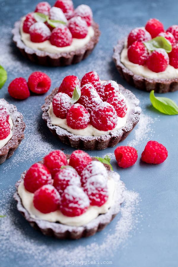 Chocolate raspberry tartlets