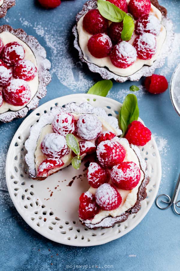 Chocolate raspberry tartlets