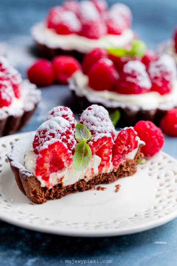 Chocolate raspberry tartlets