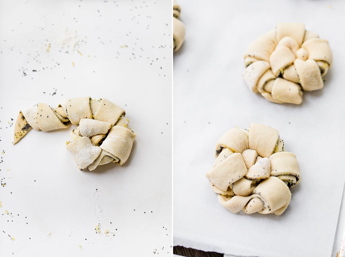 Lemon and poppy seed twists