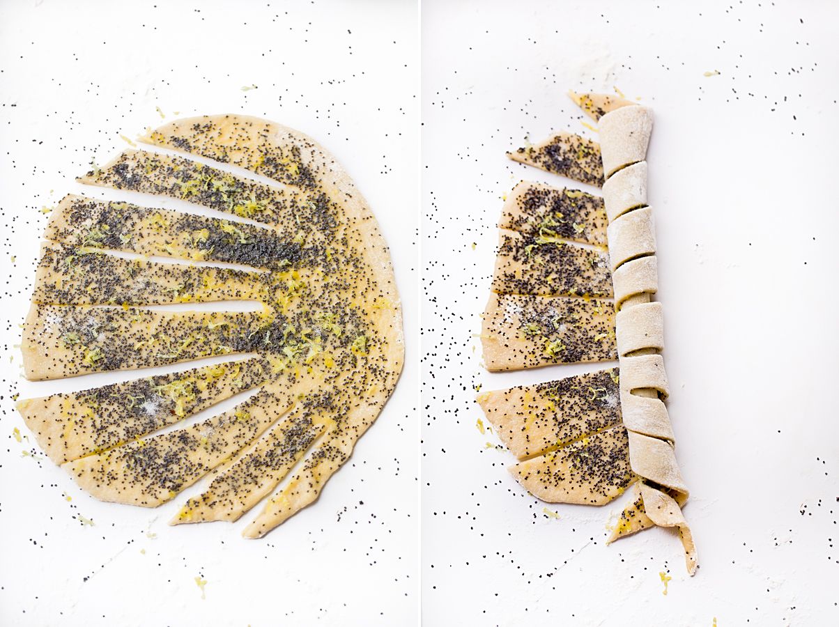 Lemon and poppy seed twists